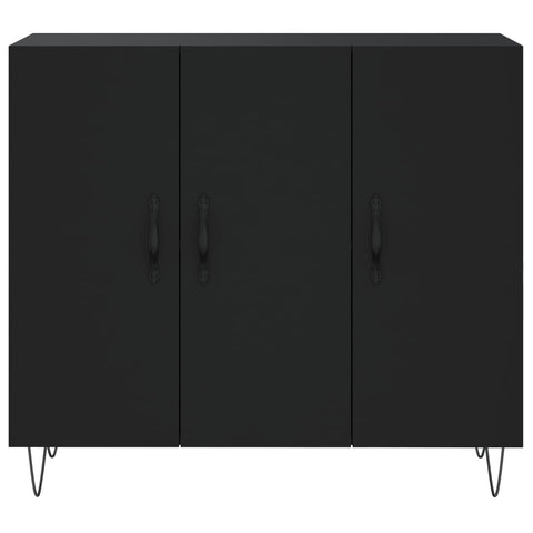 Sideboard Schwarz 90x34x80 cm Holzwerkstoff