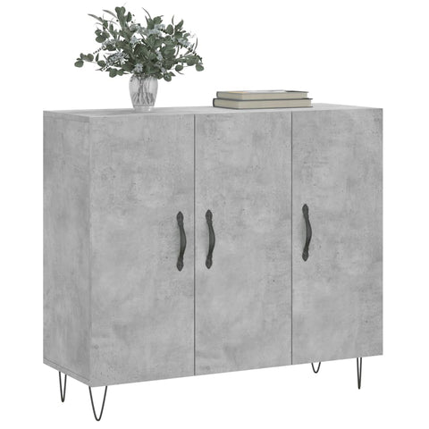 vidaXL Sideboard Betongrau 90x34x80 cm Holzwerkstoff