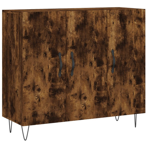 vidaXL Sideboard Räuchereiche 90x34x80 cm Holzwerkstoff