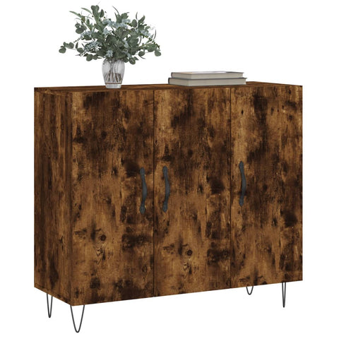 vidaXL Sideboard Räuchereiche 90x34x80 cm Holzwerkstoff