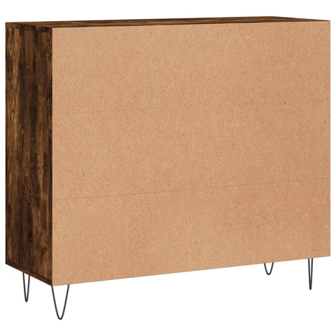 vidaXL Sideboard Räuchereiche 90x34x80 cm Holzwerkstoff