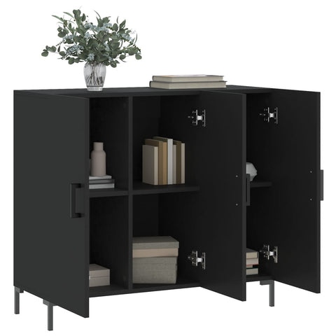 vidaXL Sideboard Schwarz 90x34x80 cm Holzwerkstoff