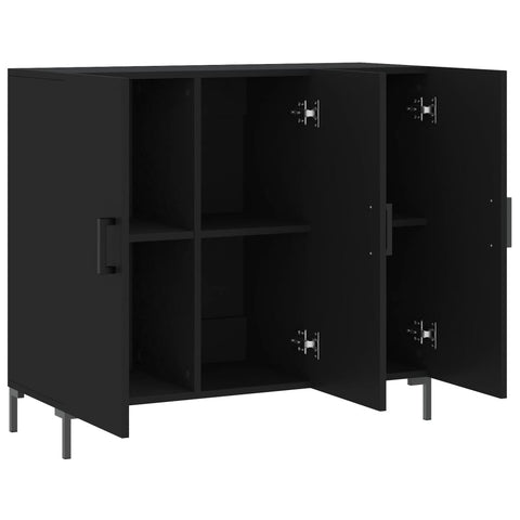 vidaXL Sideboard Schwarz 90x34x80 cm Holzwerkstoff