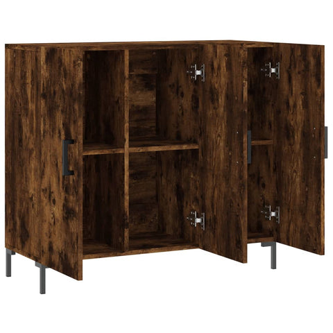 vidaXL Sideboard Räuchereiche 90x34x80 cm Holzwerkstoff