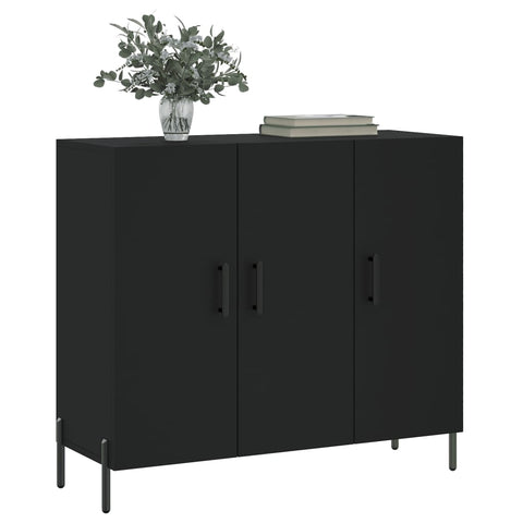 vidaXL Sideboard Schwarz 90x34x80 cm Holzwerkstoff