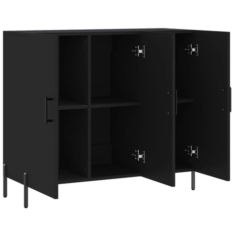 vidaXL Sideboard Schwarz 90x34x80 cm Holzwerkstoff