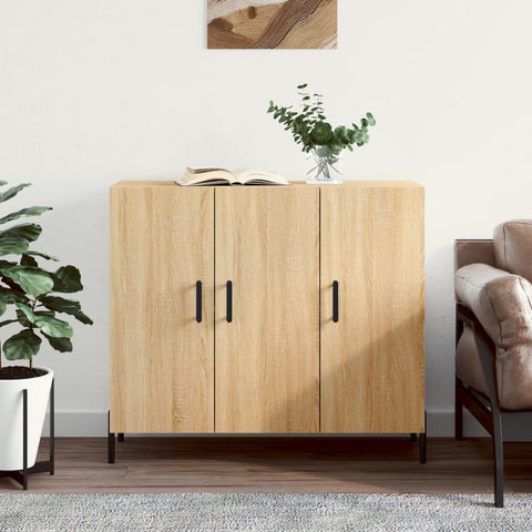 vidaXL Sideboard Sonoma-Eiche 90x34x80 cm Holzwerkstoff