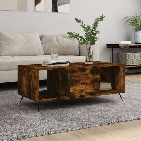 vidaXL Couchtisch Räuchereiche 102x50x40 cm Holzwerkstoff