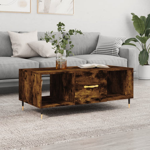 vidaXL Couchtisch Räuchereiche 102x50x40 cm Holzwerkstoff