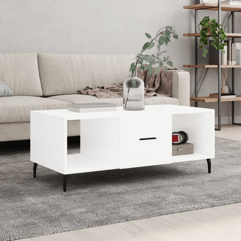 vidaXL Couchtisch Hochglanz-Weiß 102x50x40 cm Holzwerkstoff