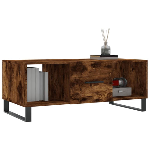 vidaXL Couchtisch Räuchereiche 102x50x40 cm Holzwerkstoff