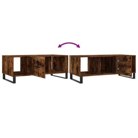 vidaXL Couchtisch Räuchereiche 102x50x40 cm Holzwerkstoff