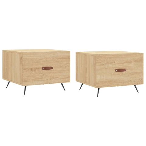 vidaXL Couchtische 2 Stk. Sonoma-Eiche 50x50x40 cm Holzwerkstoff