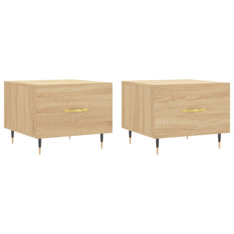 vidaXL Couchtische 2 Stk. Sonoma-Eiche 50x50x40 cm Holzwerkstoff