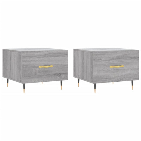 vidaXL Couchtische 2 Stk. Grau Sonoma 50x50x40 cm Holzwerkstoff