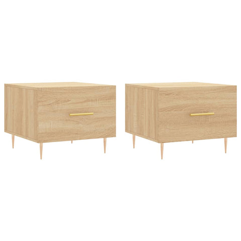 vidaXL Couchtische 2 Stk. Sonoma-Eiche 50x50x40 cm Holzwerkstoff