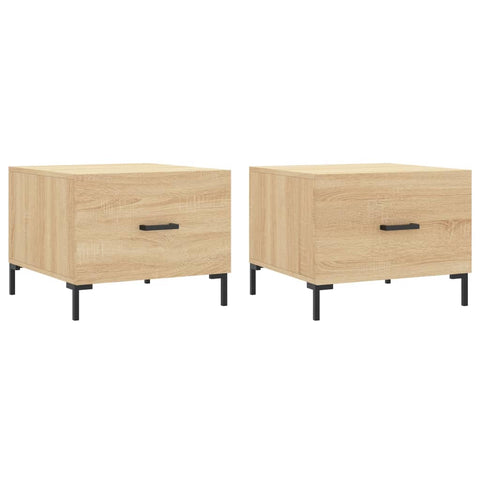 vidaXL Couchtische 2 Stk. Sonoma-Eiche 50x50x40 cm Holzwerkstoff