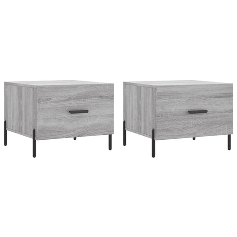 vidaXL Couchtische 2 Stk. Grau Sonoma 50x50x40 cm Holzwerkstoff