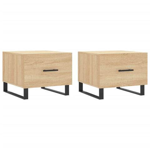 vidaXL Couchtische 2 Stk. Sonoma-Eiche 50x50x40 cm Holzwerkstoff