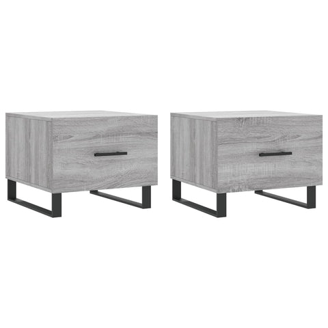 vidaXL Couchtische 2 Stk. Grau Sonoma 50x50x40 cm Holzwerkstoff