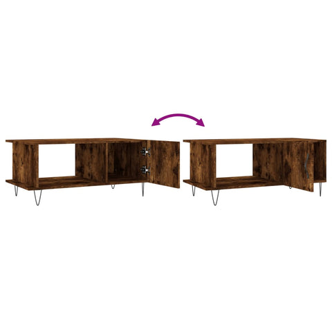 vidaXL Couchtisch Räuchereiche 90x50x40 cm Holzwerkstoff