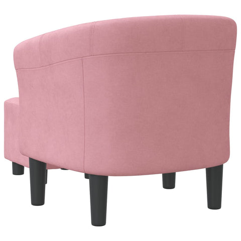 vidaXL Clubsessel mit Fußhocker Rosa Samt