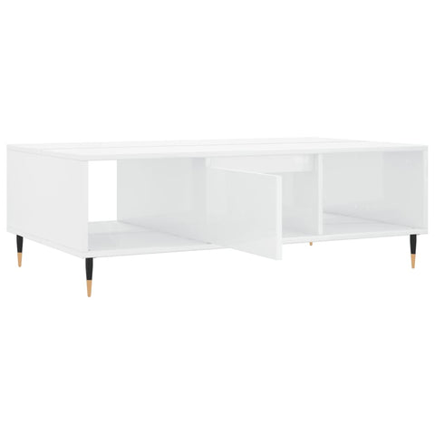 vidaXL Couchtisch Hochglanz-Weiß 104x60x35 cm Holzwerkstoff