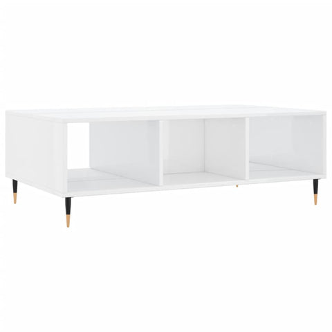 vidaXL Couchtisch Hochglanz-Weiß 104x60x35 cm Holzwerkstoff