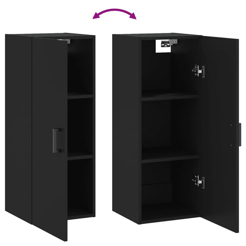 vidaXL Wandschrank Schwarz 34,5x34x90 cm