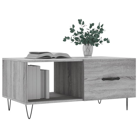 vidaXL Couchtisch Grau Sonoma 90x50x40 cm Holzwerkstoff