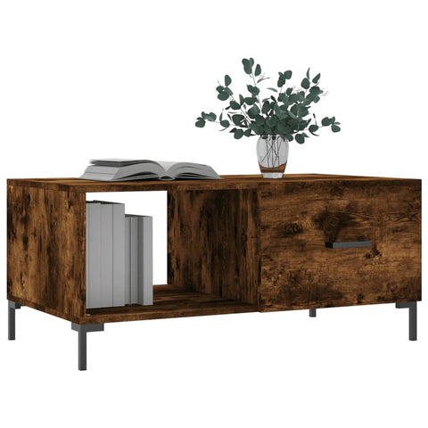 vidaXL Couchtisch Räuchereiche 90x50x40 cm Holzwerkstoff