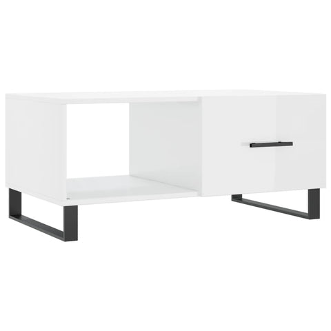 vidaXL Couchtisch Hochglanz-Weiß 90x50x40 cm Holzwerkstoff