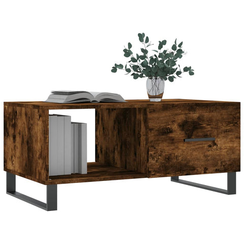 vidaXL Couchtisch Räuchereiche 90x50x40 cm Holzwerkstoff