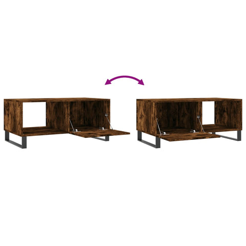 vidaXL Couchtisch Räuchereiche 90x50x40 cm Holzwerkstoff