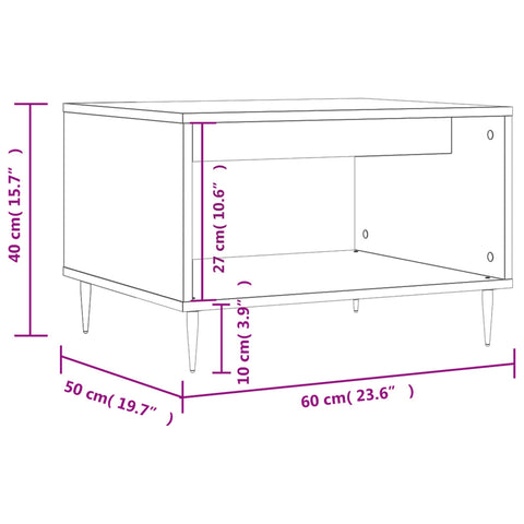 vidaXL Couchtisch Schwarz 60x50x40 cm Holzwerkstoff