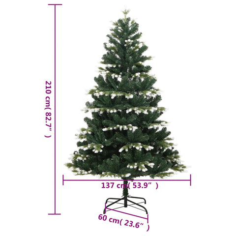 Künstlicher Weihnachtsbaum Klappbar Beschneit 210 cm