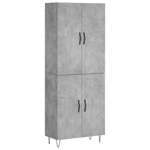 vidaXL Highboard Betongrau 69,5x34x180 cm Holzwerkstoff