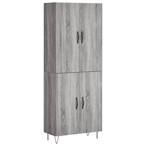 vidaXL Highboard Grau Sonoma 69,5x34x180 cm Holzwerkstoff