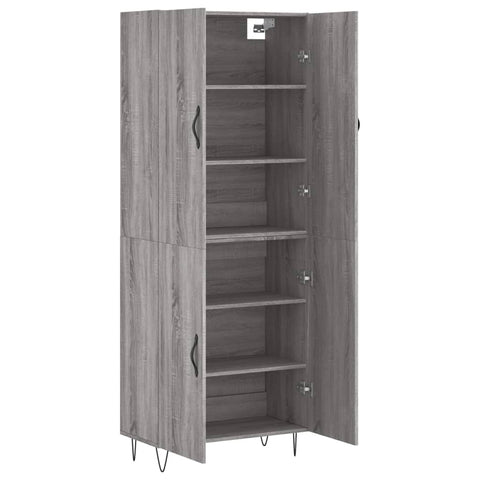 vidaXL Highboard Grau Sonoma 69,5x34x180 cm Holzwerkstoff