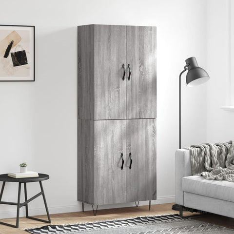 vidaXL Highboard Grau Sonoma 69,5x34x180 cm Holzwerkstoff