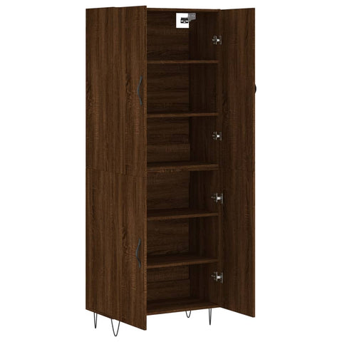 vidaXL Highboard Braun Eichen-Optik 69,5x34x180 cm Holzwerkstoff