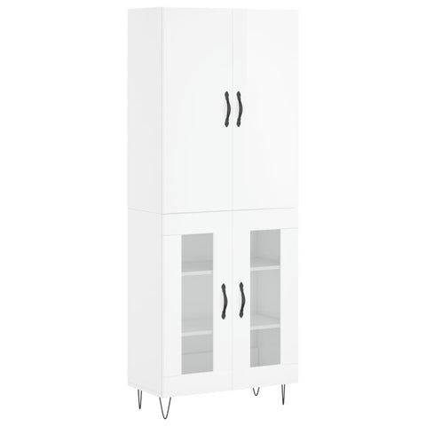 vidaXL Highboard Hochglanz-Weiß 69,5x34x180 cm Holzwerkstoff