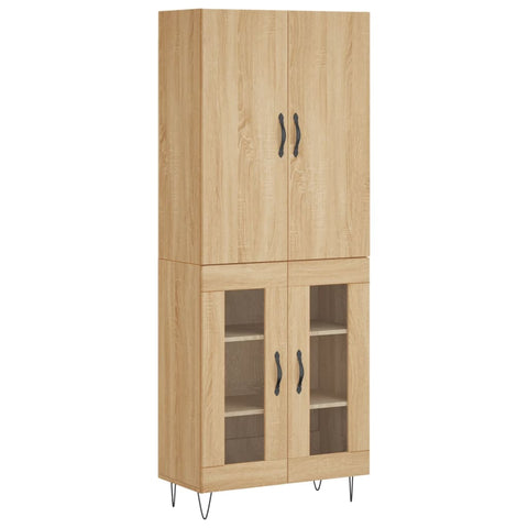 Highboard Sonoma-Eiche 69,5x34x180 cm Holzwerkstoff