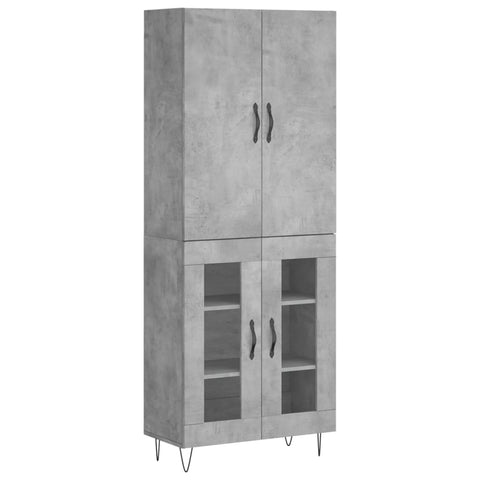 vidaXL Highboard Betongrau 69,5x34x180 cm Holzwerkstoff