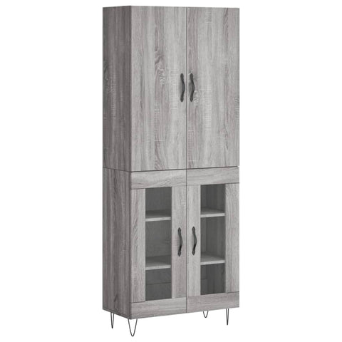 vidaXL Highboard Grau Sonoma 69,5x34x180 cm Holzwerkstoff