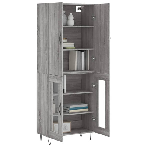 vidaXL Highboard Grau Sonoma 69,5x34x180 cm Holzwerkstoff