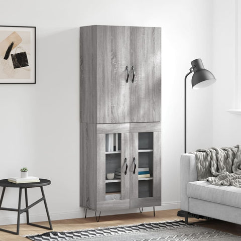 vidaXL Highboard Grau Sonoma 69,5x34x180 cm Holzwerkstoff