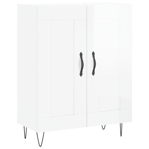 vidaXL Highboard Hochglanz-Weiß 69,5x34x180 cm Holzwerkstoff