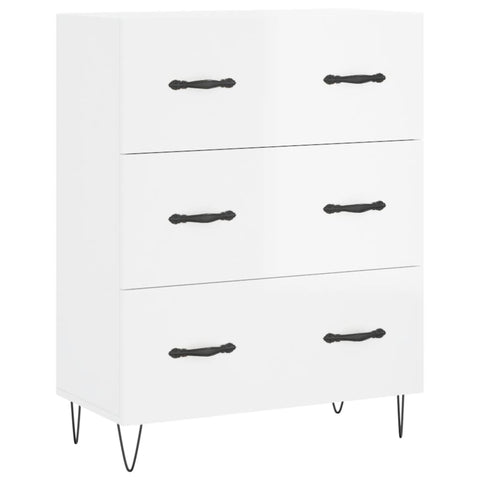 vidaXL Highboard Hochglanz-Weiß 69,5x34x180 cm Holzwerkstoff