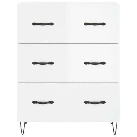 vidaXL Highboard Hochglanz-Weiß 69,5x34x180 cm Holzwerkstoff